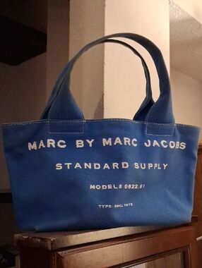 Marc by Marc Jacobs Royal Blue Canvas Tote with White Logo